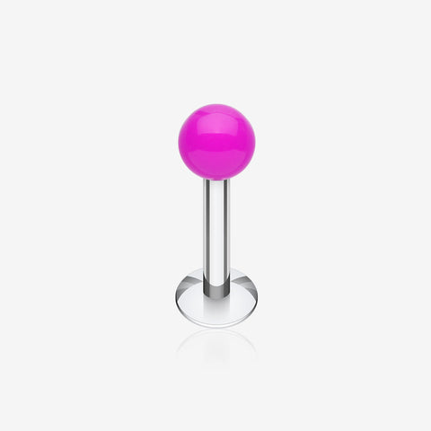 Neon UV Acrylic Ball Top Labret-Purple