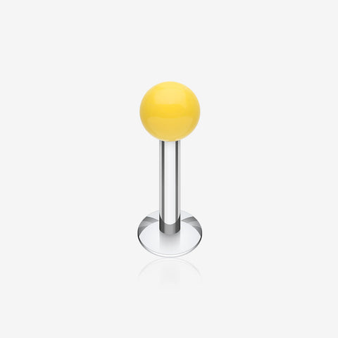 Neon UV Acrylic Ball Top Labret-Yellow