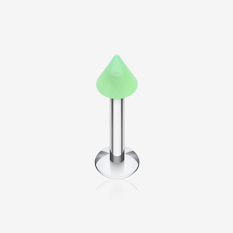 Neon UV Acrylic Spike Top Labret-Green