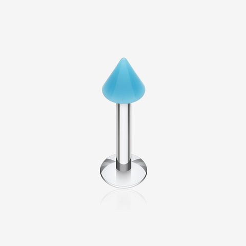 Neon UV Acrylic Spike Top Labret-Light Blue