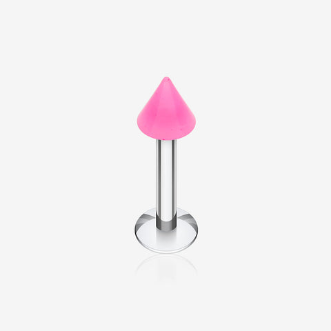 Neon UV Acrylic Spike Top Labret-Pink