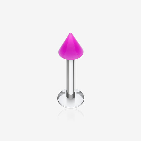 Neon UV Acrylic Spike Top Labret-Purple