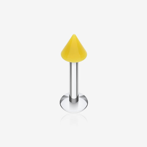 Neon UV Acrylic Spike Top Labret-Yellow