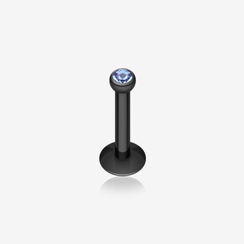 Colorline Gem Ball Internally Threaded Labret-Black/Blue