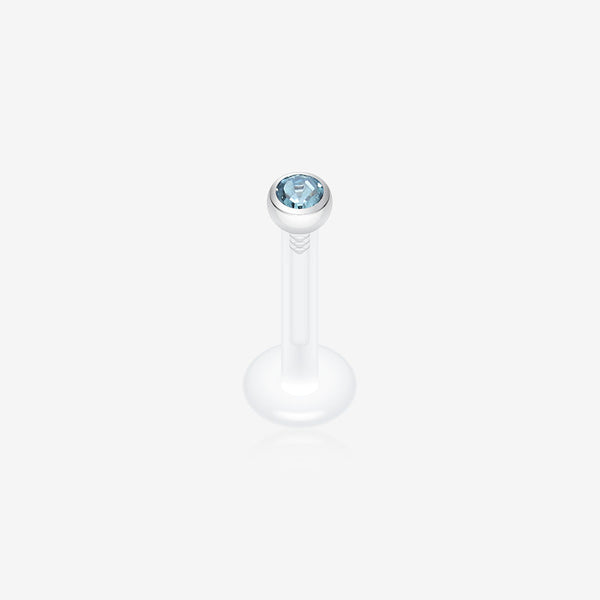 Bio-Flex Gem Ball Push-Fit Labret-Aqua