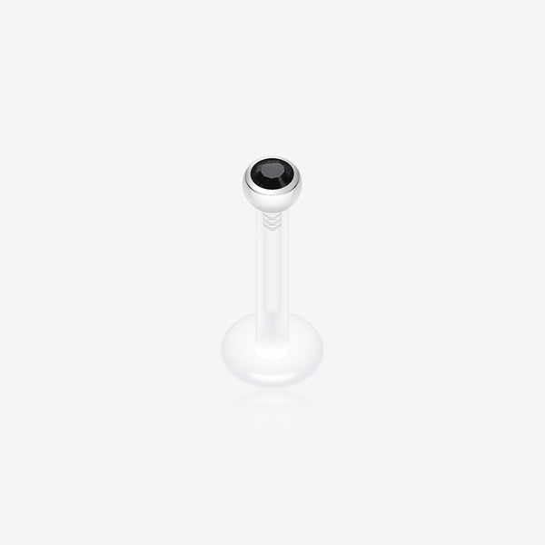 Bio-Flex Gem Ball Push-Fit Labret-Black