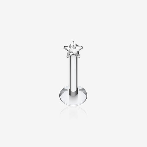 Star Gem Top Internally Threaded Labret-Clear Gem