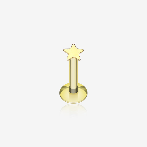 Golden Dainty Star Top Internally Threaded Labret