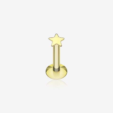 Golden Dainty Star Top Internally Threaded Labret