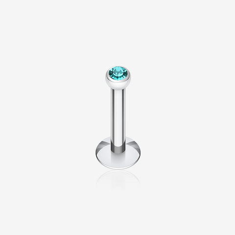 Steel Gem Ball Push-Fit Labret-Teal