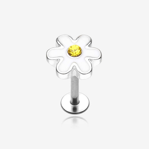 Adorable Daisy Steel Labret-White/Yellow