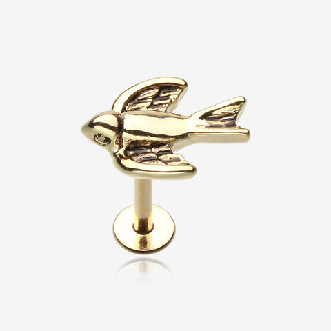 Golden Sparrow Top Steel Labret-Gold