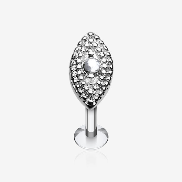 Marquise Sparkle Steel Labret-Clear Gem