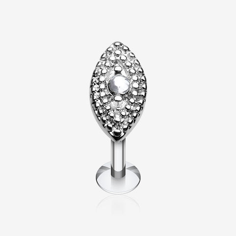 Marquise Sparkle Steel Labret-Clear Gem