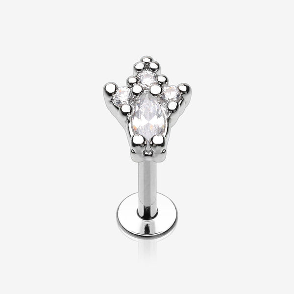 Victorian Sparkle Top Steel Labret-Clear Gem