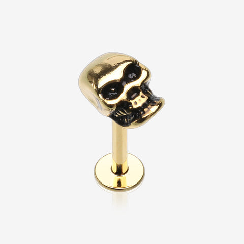 Golden Apocalyptic Skull Steel Labret