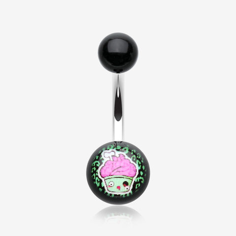 Zombie Cupcake Acrylic Logo Belly Button Ring-Pink/Fuchsia