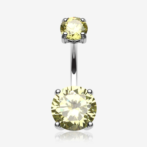 Brilliant Gem Sparkle Belly Ring-Light Green