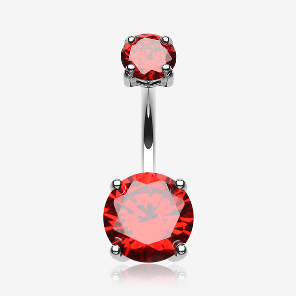 Brilliant Gem Sparkle Belly Ring-Red