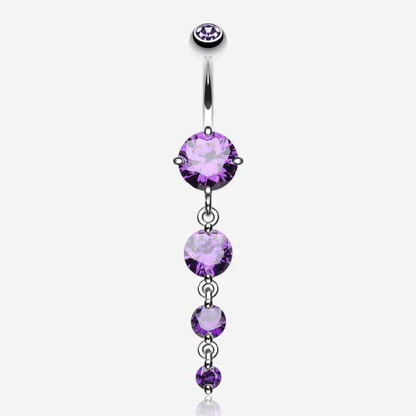 Brilliant Gem Cascade Belly Ring-Tanzanite