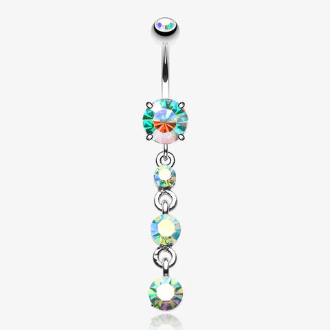 Gems Galore Belly Button Ring-Aqua/Aurora Borealis