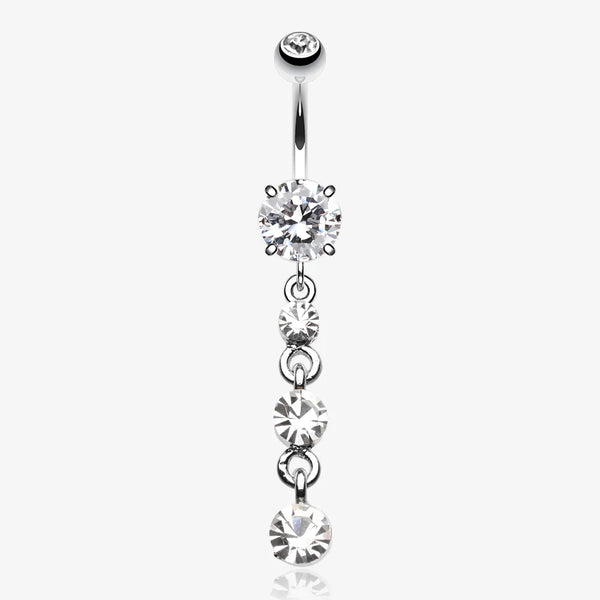 Gems Galore Belly Button Ring-Clear Gem