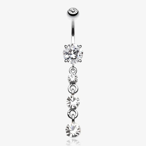 Gems Galore Belly Button Ring-Clear Gem