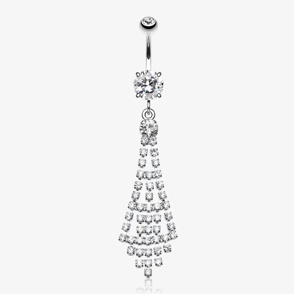 Chandelier Sparkle Belly Ring-Clear Gem