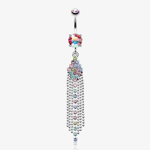 Sparkle Showers Belly Button Ring-Aurora Borealis