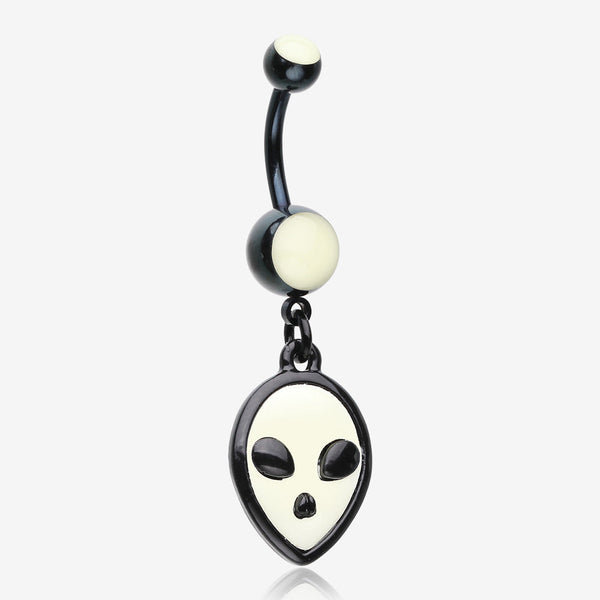 Blackline Glow in the Dark Alien Belly Button Ring-Black/Green