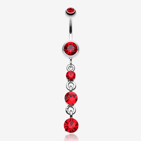 Gems Galore Belly Button Ring-Red