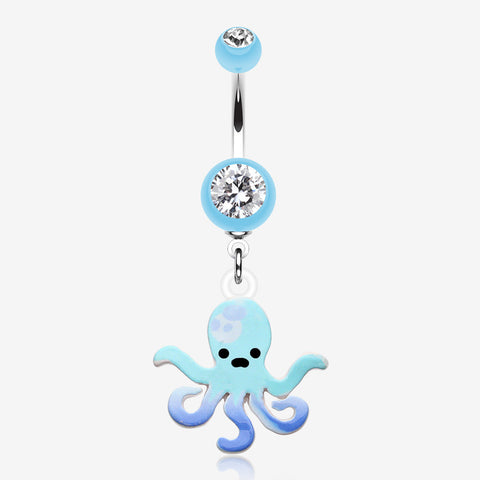 Super Sweet Octopus Belly Button Ring-Light Blue