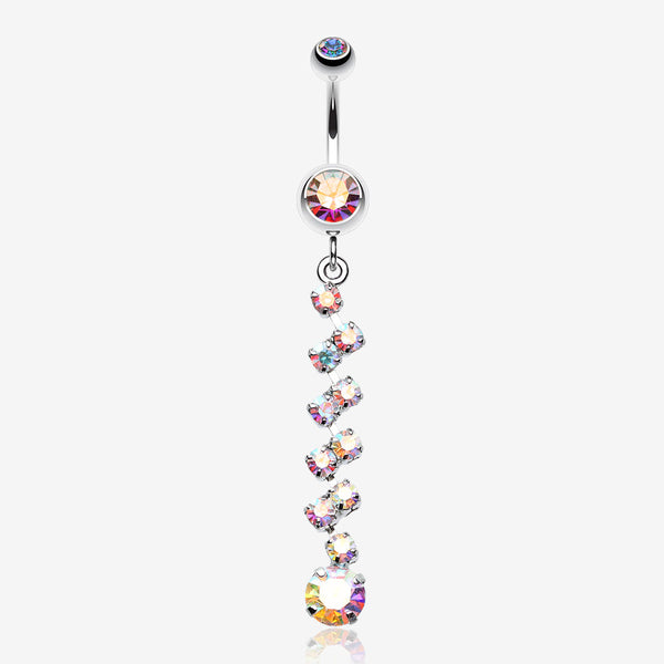 Journey Tier Sparkle Belly Ring-Aurora Borealis