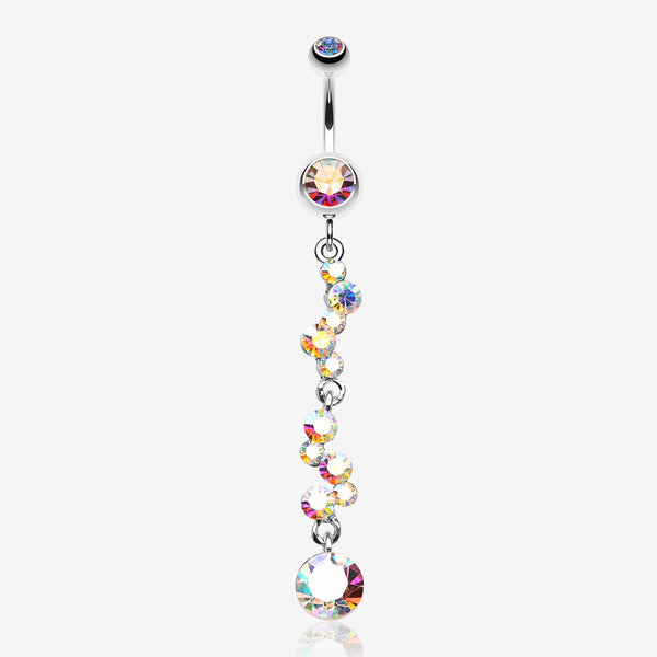 Crystal Journey Swirl Belly Ring-Aurora Borealis