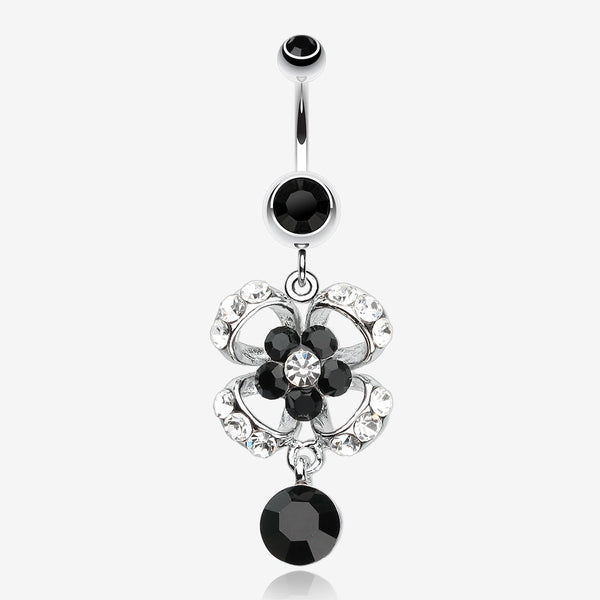 Flower Aura Belly Button Ring-Black