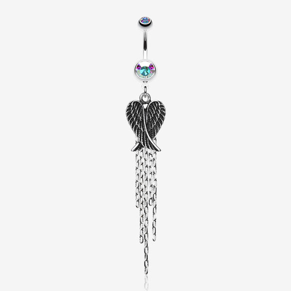 Fallen Angel Belly Button Ring-Aurora Borealis