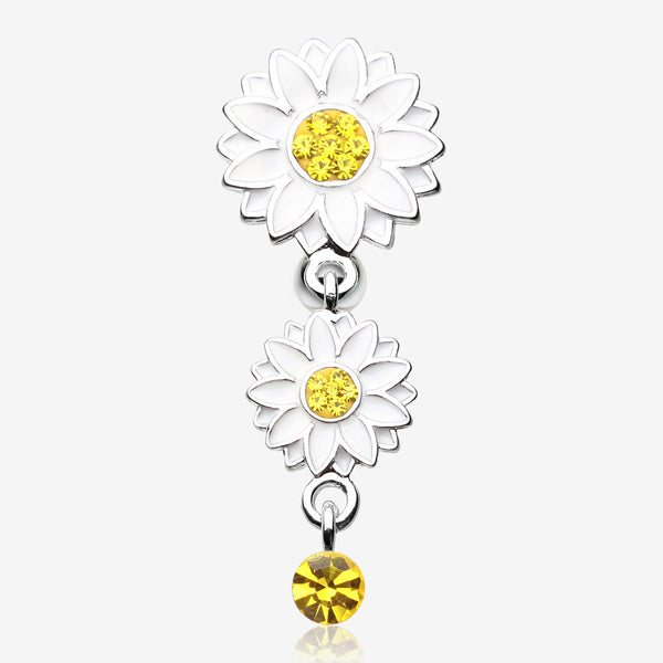 Beach Sunflower Reverse Belly Button Ring-Yellow