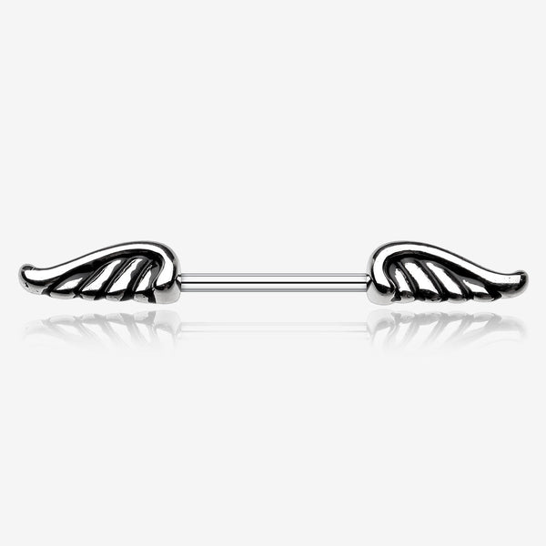 A Pair of Angel Wing Nipple Barbell Ring-Steel