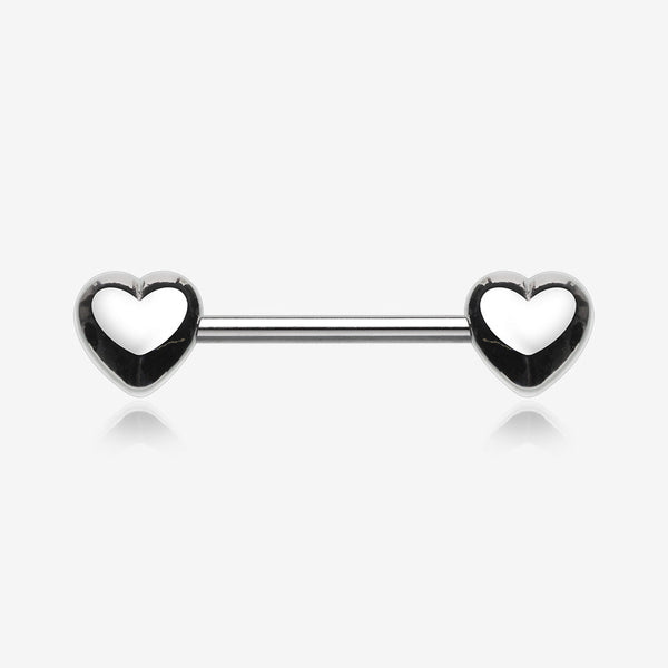 A Pair of Classic Fluffy Heart Steel Nipple Barbell