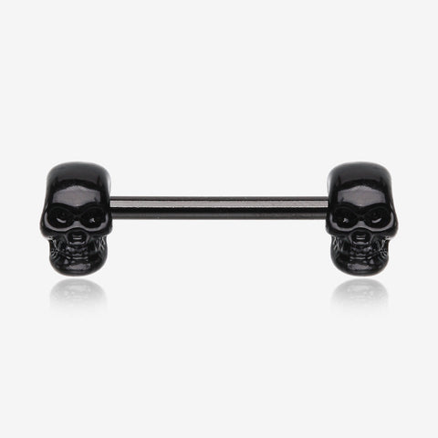 A Pair of Blackline Apocalyptic Skull Nipple Barbell Ring-Black