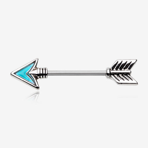 A Pair of Vintage Arrow Turquoise Nipple Barbell-Turquoise