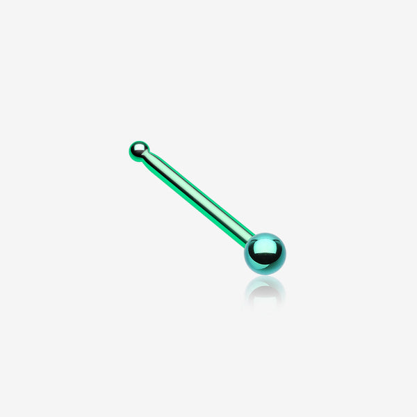 Colorline Ball Top Basic Nose Stud Ring-Green