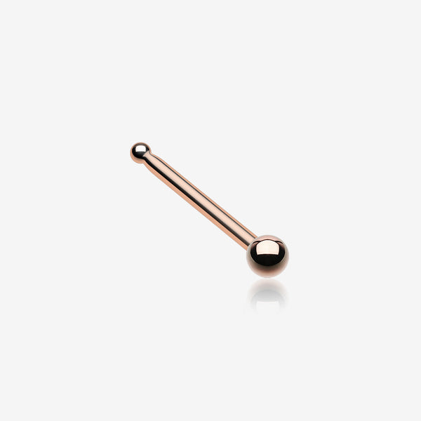 Rose Gold Ball Basic Nose Stud Ring-Rose Gold