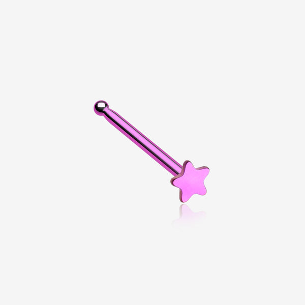 Colorline Steel Star Nose Stud Ring-Purple