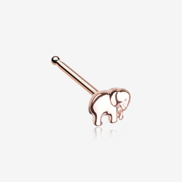 Rose Gold Adorable Baby Elephant Nose Stud Ring