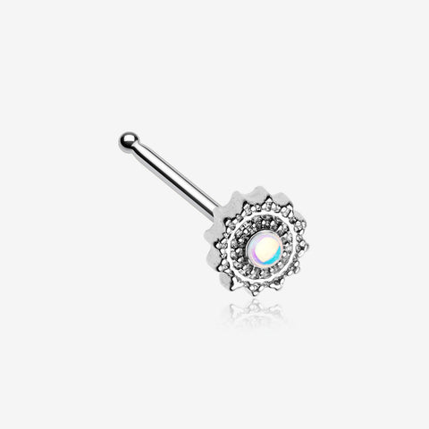 Iridescent Revo Floral Mandala Nose Stud Ring