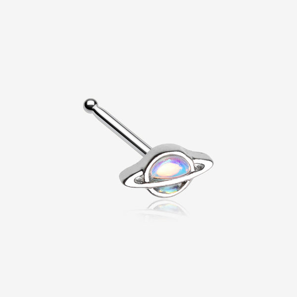 Iridescent Revo Saturn Planet Nose Stud Ring