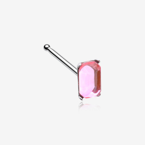 Sparkle Gem Cubic Nose Stud Ring-Pink