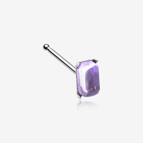 Sparkle Gem Cubic Nose Stud Ring-Purple