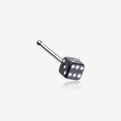 Dice Top Nose Stud Ring-Black